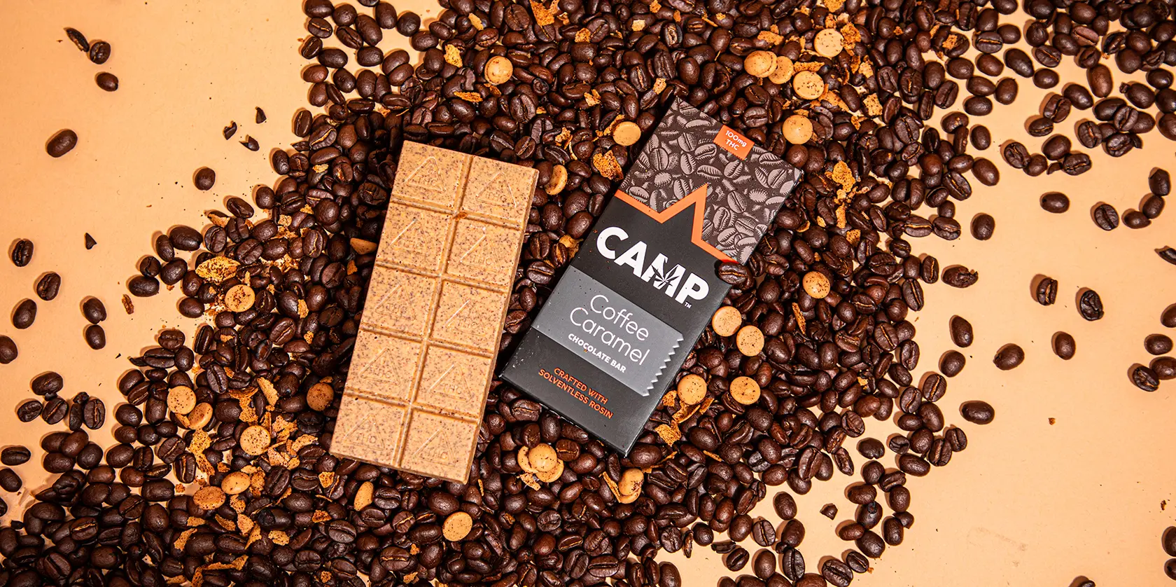 Nevada’s FIRST EVER Rosin Chocolates Are Here! – CAMP Coffee Caramel Rosin Chocolate Edibles