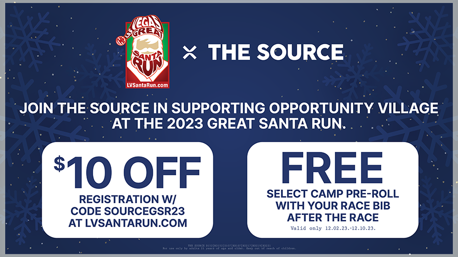 Join The Source in supporting Opportunity Village at the 2023 Great Santa Run. Get $10 off your registration w/ code SOURCEGSR23 at LVsantarun.com.